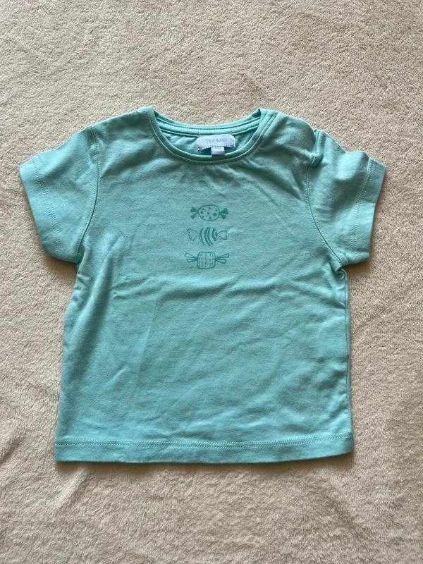 t-shirt tex baby vert d’eau – 12 mois